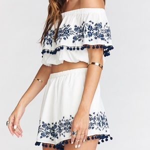 ❌SOLD❌  Show Me Your Mumu Teagan Pom Pom Crop Top